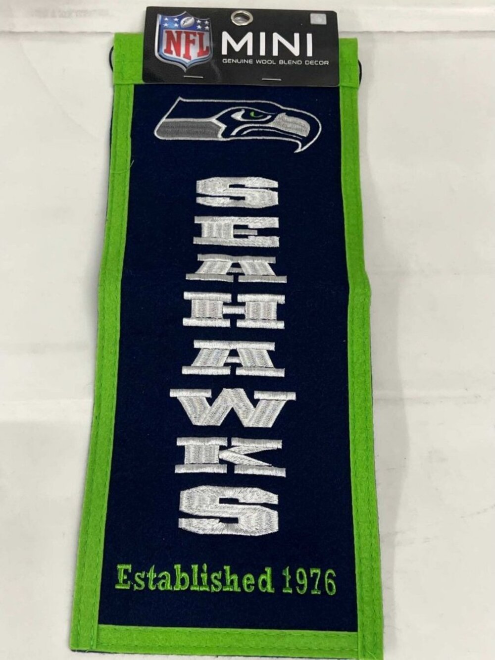 Seattle Seahawks NFL Fan Chest Mini Pennant Banner Established 1976 Wool Decor